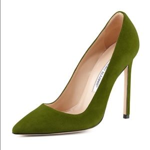 Manolo Blahnik BB Pump Green Suede